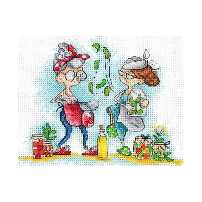 Cross Stitch Kit Andriana - "GRANNIES WITH PICKLES" SANB-18