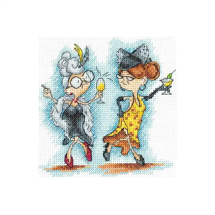 Cross Stitch Kit Andriana - "GRANNIES AT A PARTY" SANB-19