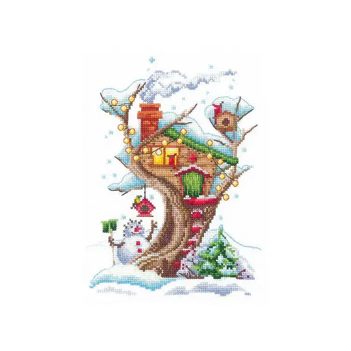 Cross Stitch Kit Andriana - HOUSES IN THE TREES. SNOWY SAND-23