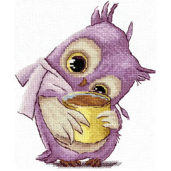 Cross Stitch Kit Andriana - COFFEE LOVERS. OWL SANK-61