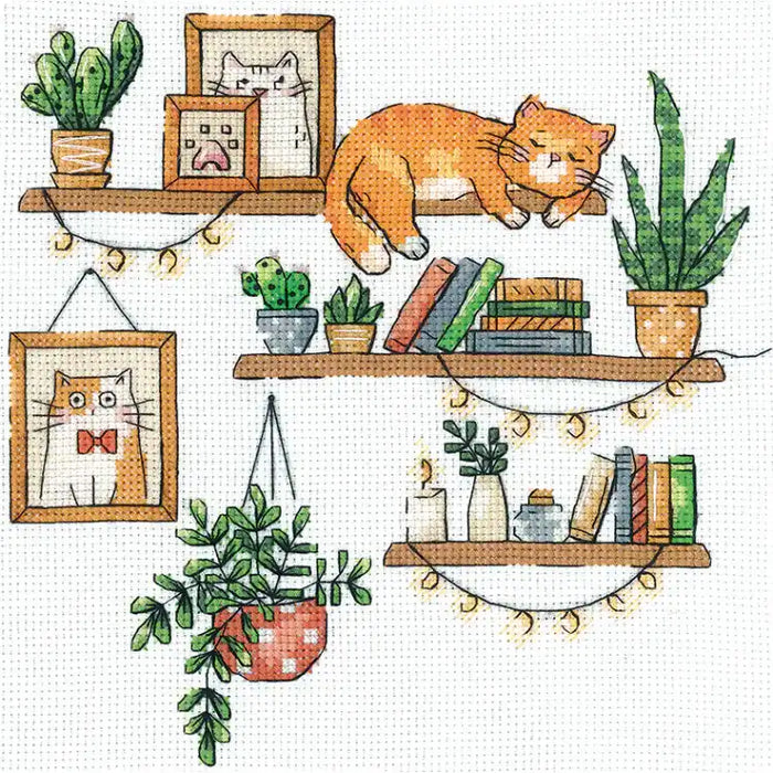 Cross Stitch Kit Andriana - "BOOK LOVER" 18X18 CM SANL-24