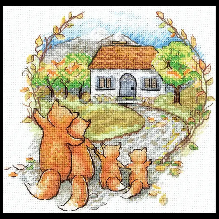 Cross Stitch Kit Andriana - "HOUSEWARMING. FOXES" SANN-30