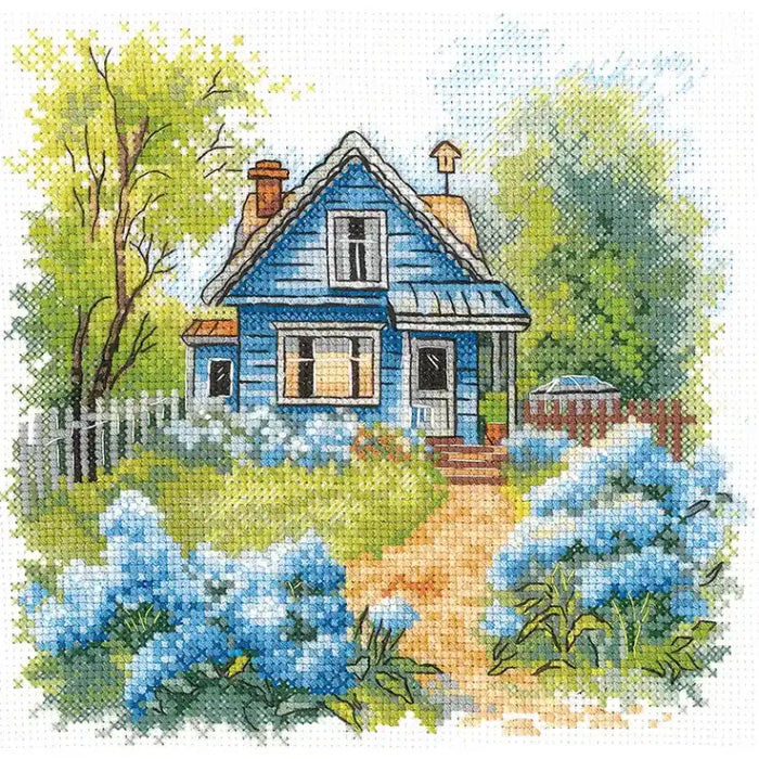 Cross Stitch Kit Andriana - "AT THE COUNTRY HOUSE" 17.5 X 17 CM SANN-37