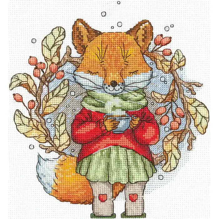 Cross Stitch Kit Andriana - "AUTUMN TEA" 15 _ 17 CM SANO-32