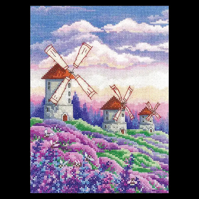 Cross Stitch Kit Andriana - "LANDSCAPE WITH WINDMILLS" SANP-63