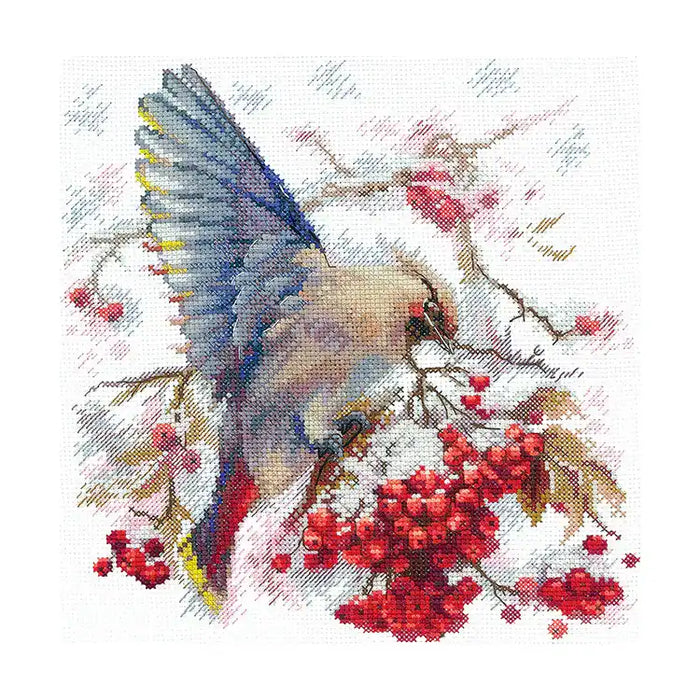 Cross Stitch Kit Andriana - "WAXWING" 19X19.5 CM SANS-72