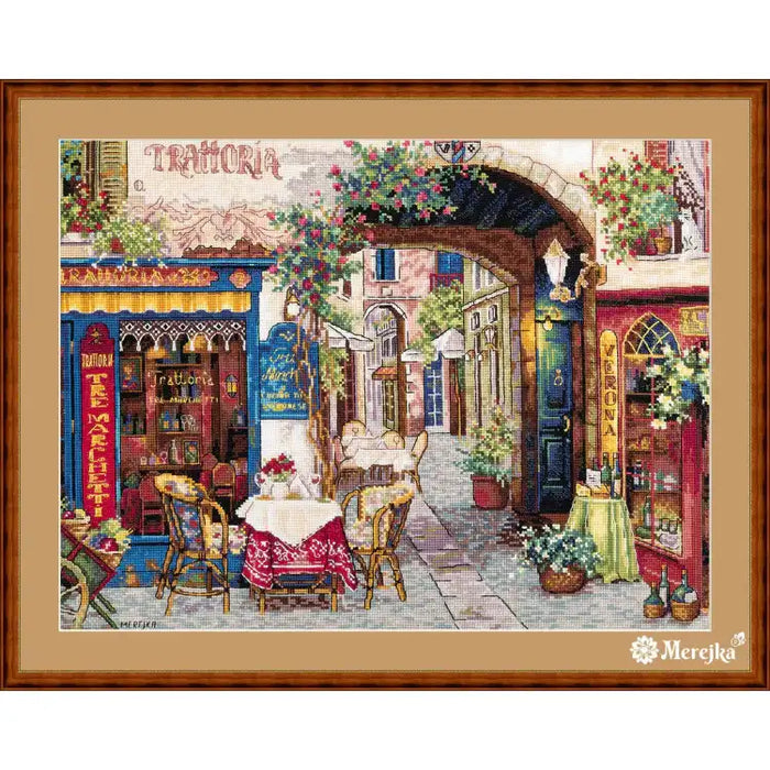 Cross Stitch Kit Merejka - CAFE IN VERONA SK161