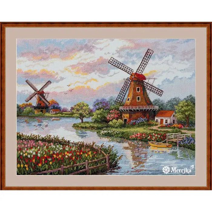 Cross Stitch Kit Merejka - DUTCH WINDMILLS SK167
