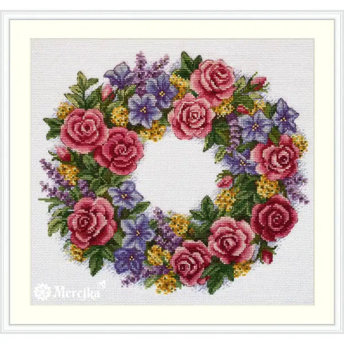Cross Stitch Kit Merejka - "ROSE WREATH" SK238