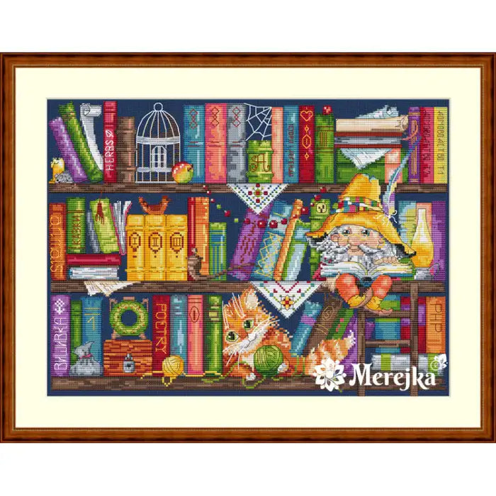 Cross Stitch Kit Merejka - BOOK SHELF SK34