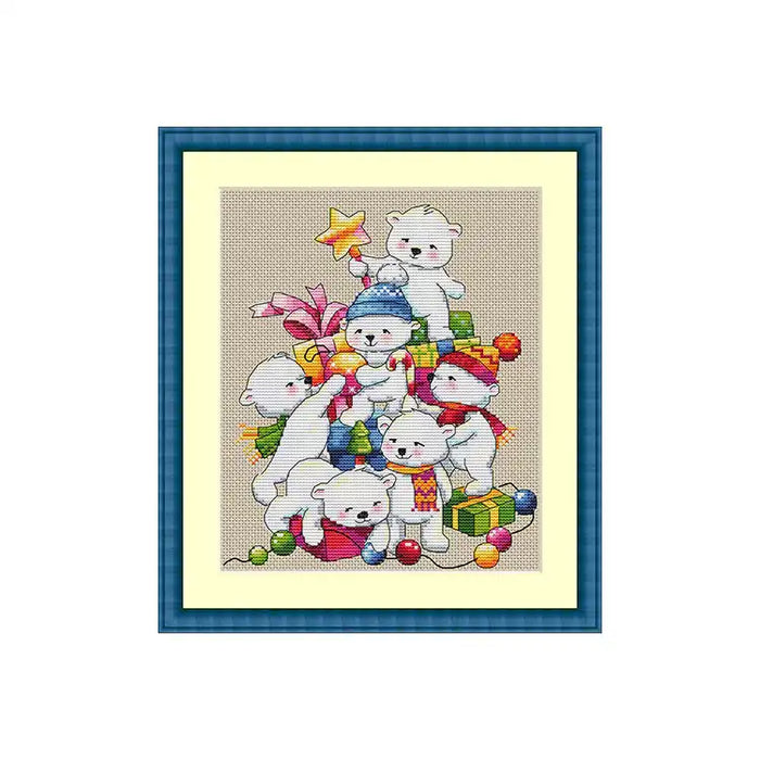 Cross Stitch Kit Merejka - CHRISTMAS BEARS SK55