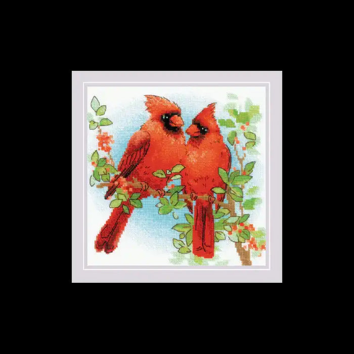 Cross Stitch Kit Riolis - RED CARDINALS SR2096