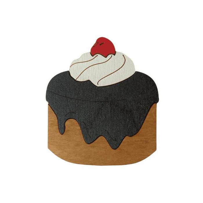 Wooden needle case "Cake with cherry" HobbyJobby Needle Cases - HobbyJobby