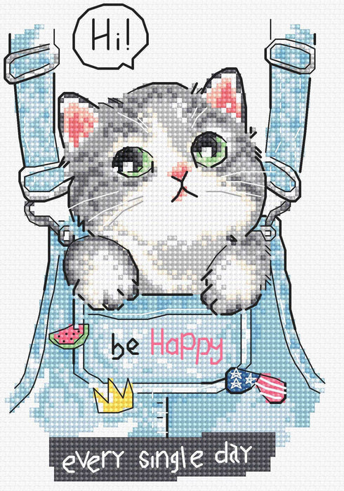 Cross Stitch Kit LetiStitch - Be Happy! Cross Stitch Kits - HobbyJobby