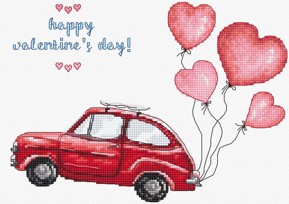 Cross Stitch Kit LetiStitch - Happy Vallentine’s Day - HobbyJobby