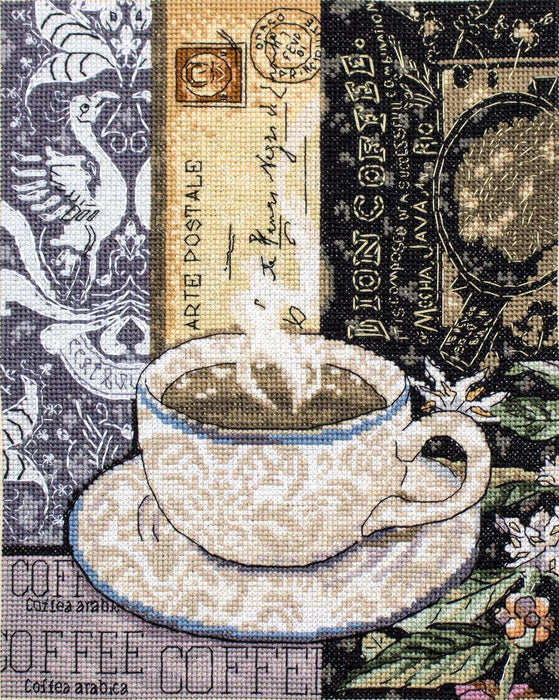 Cross Stitch Kit LetiStitch - Lion Coffee C - HobbyJobby