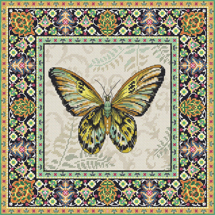 Cross Stitch Kit LetiStitch - Vintage Butterfly - HobbyJobby