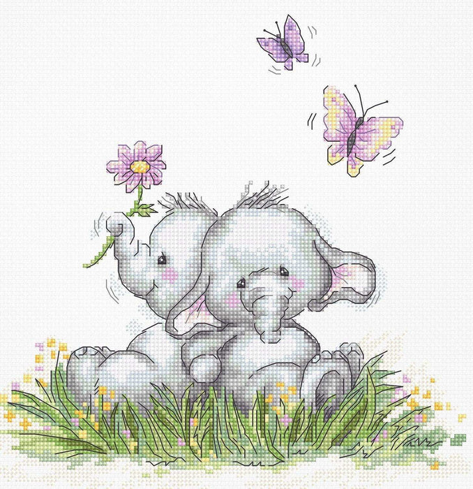 Cross Stitch Kit Luca-S - Elephant Couple - HobbyJobby
