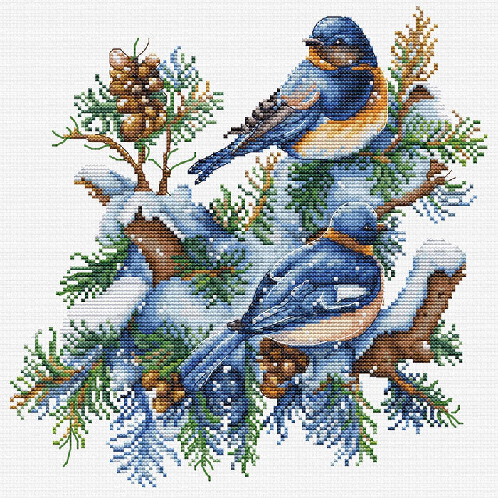 Cross Stitch Kit Luca-S - The Birds-Winter, B2418 Cross Stitch Kits - HobbyJobby