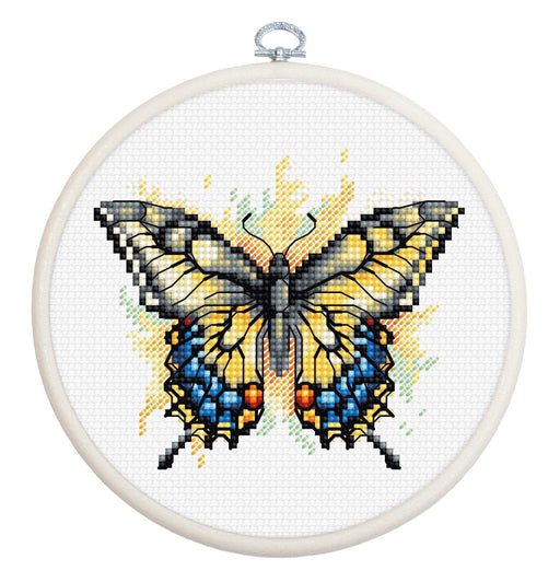 Cross Stitch Kit with Hoop Included Luca-S - Swallowtail Butterfly, BC101 Cross Stitch Kits - HobbyJobby