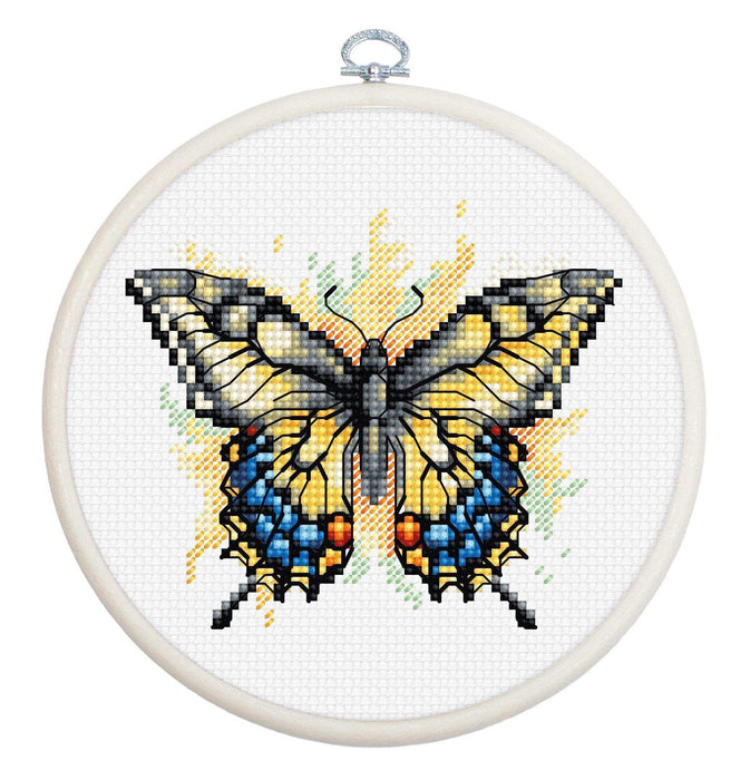 Cross Stitch Kit with Hoop Included Luca-S - Swallowtail Butterfly, BC101 Cross Stitch Kits - HobbyJobby