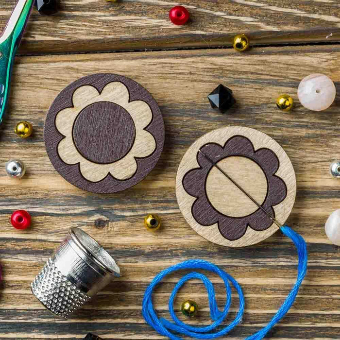 Magnetic Needle Holder - Wooden Needle Minder Wonderland Crafts Needle Minders - HobbyJobby