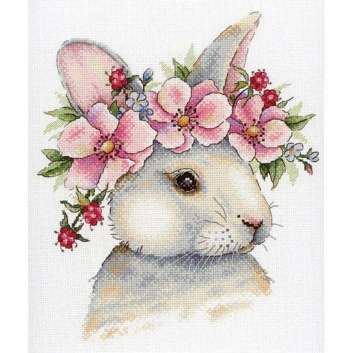 MP Studia Cross Stitch Kit - Rabbit In Flowers MP Studia Cross Stitch Kits - HobbyJobby