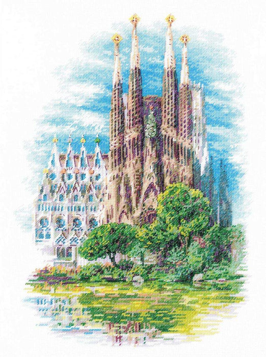 Riolis Cross Stitch Kit - Sagrada Familia Cross Stitch Kits - HobbyJobby