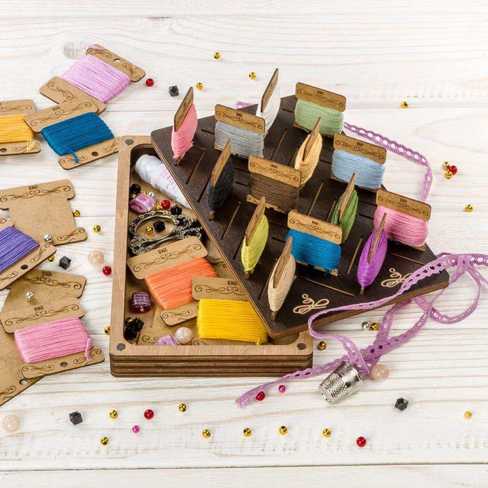 Storage Box for handcraft and 38 bobbins included Wonderland Crafts Organizer Box - HobbyJobby