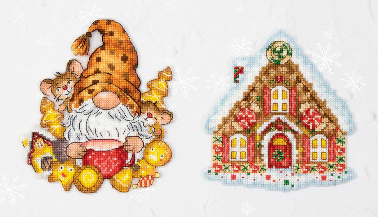 Toys Cross Stitch Kits - The Gnom & The House, JK036 Cross Stitch Toys - HobbyJobby