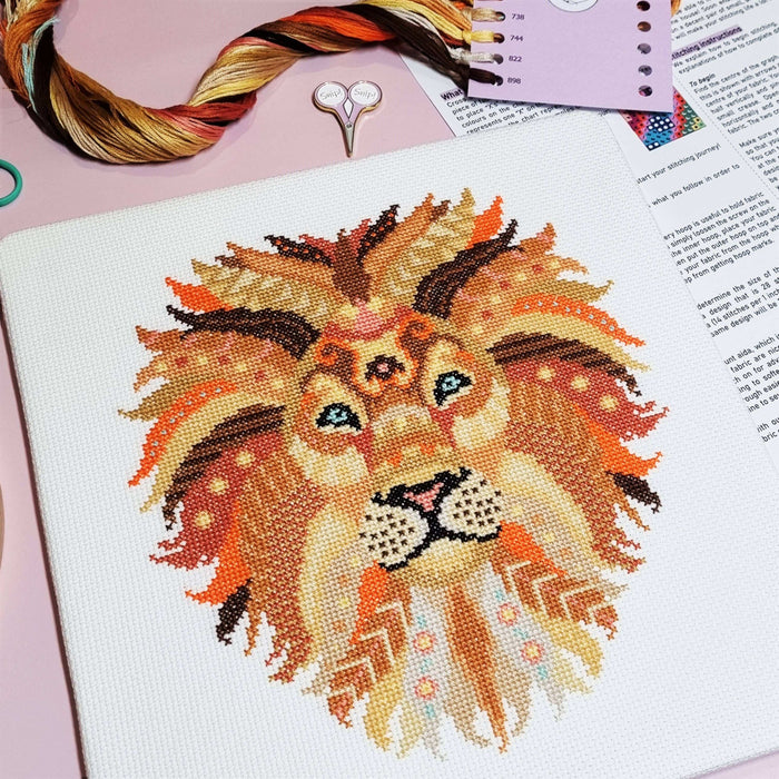 Mandala Lion Cross Stitch Kit