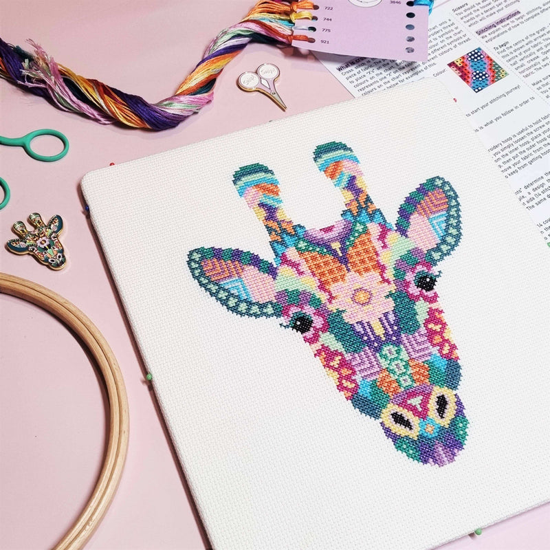 Mandala Giraffe Counted Cross Stitch Kit