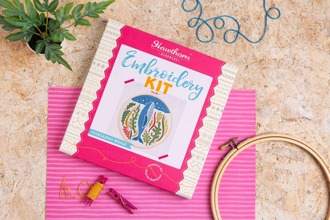 Stargazing Whale Embroidery Kit