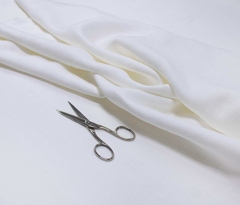Luca-S Natural Pure 100% Linen Wrinkled Fabric Natural White Color Luca-S Linen Fabrics - HobbyJobby