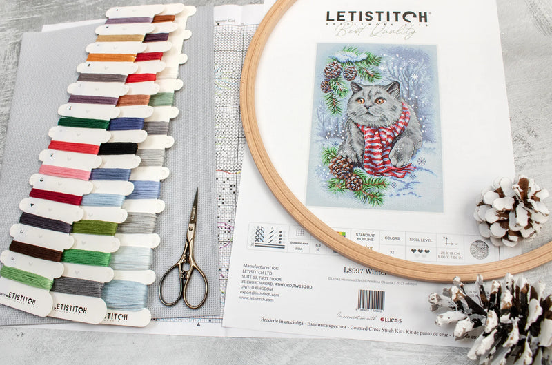 Cross Stitch Kit LETISTITCH - Winter Cat, L8997