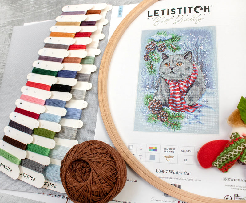 Cross Stitch Kit LETISTITCH - Winter Cat, L8997