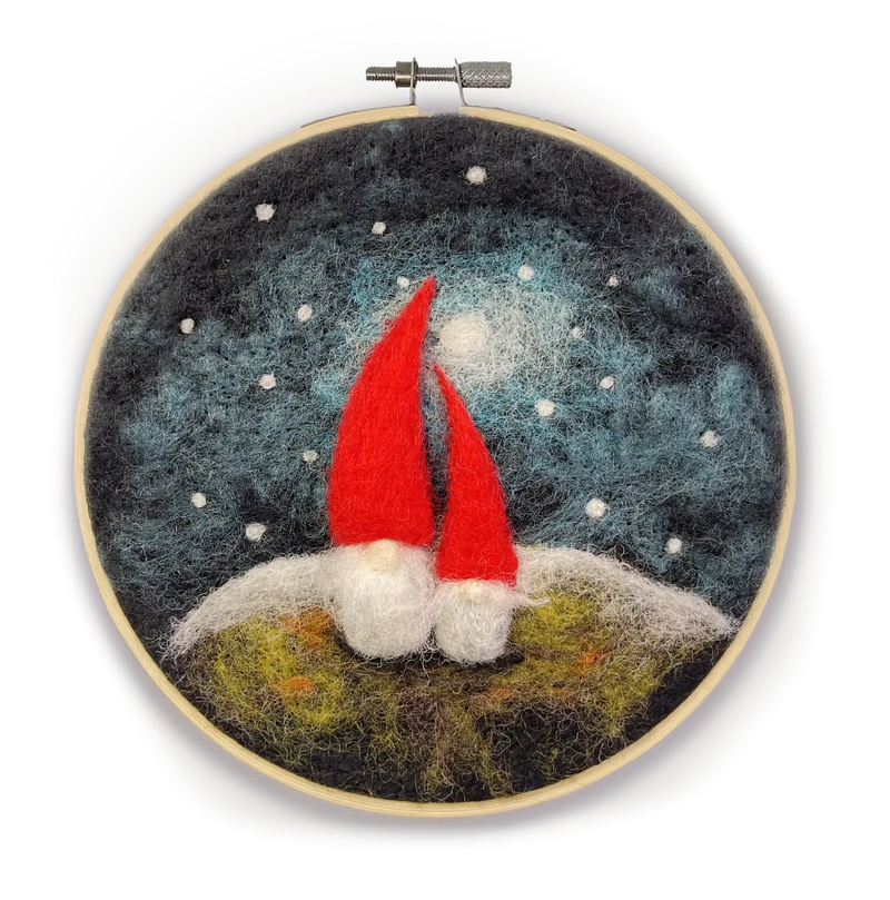 Gnomes in a Hoop Needle Felting Craft Kit