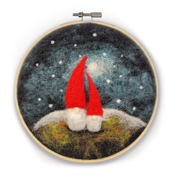 Gnomes in a Hoop Needle Felting Craft Kit