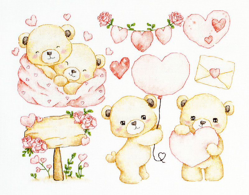 Cross Stitch Kit Luca-S - Little Hearts Collection, B1446
