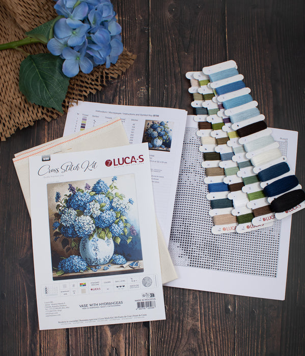 Cross Stitch Kit Luca-S - Vase with Hydrangeas, B700