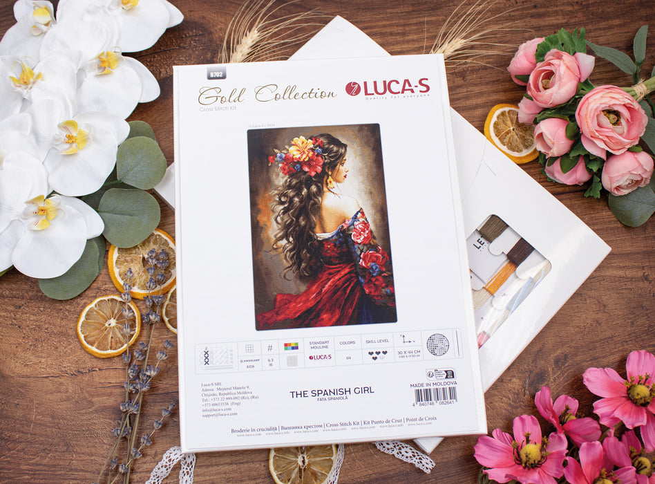 Cross Stitch Kit Luca-S GOLD - The Spanish Girl, B702