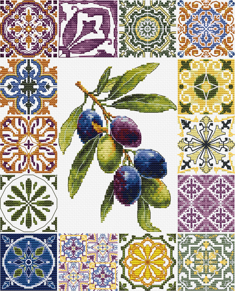 Cross Stitch Kit Luca-S - Olive Palette of the Mediterranean, B7050