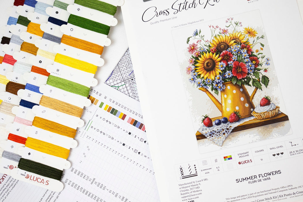 Cross Stitch Kit Luca-S - Summer Flowers, B7052