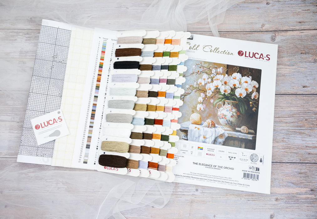 Cross Stitch Kit Luca-S GOLD - The Elegance of the Orchid, B714