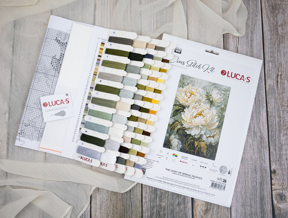 Cross Stitch Kit Luca-S GOLD -The Light of Spring Peonies, B715