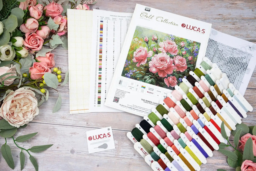 Cross Stitch Kit Luca-S GOLD - The Roses Garden, B717