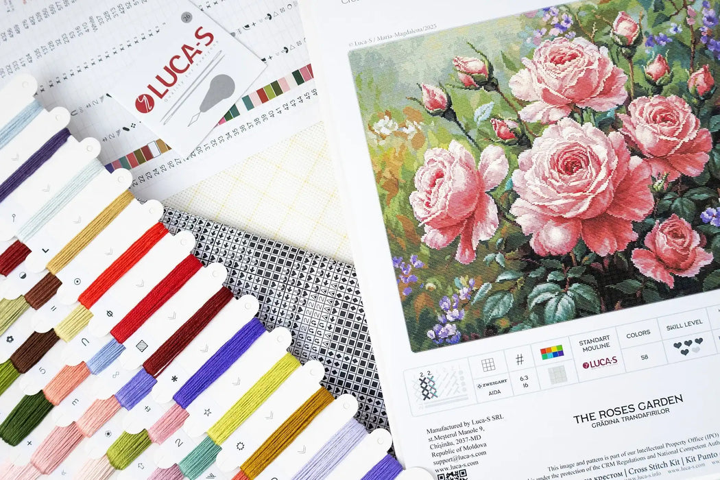 Cross Stitch Kit Luca-S GOLD - The Roses Garden, B717