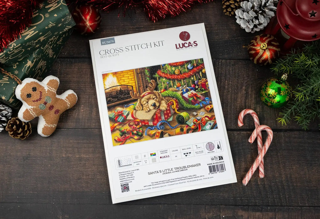 Cross Stitch Kit Luca-S - Santa’s Little Troublemaker, BU5079