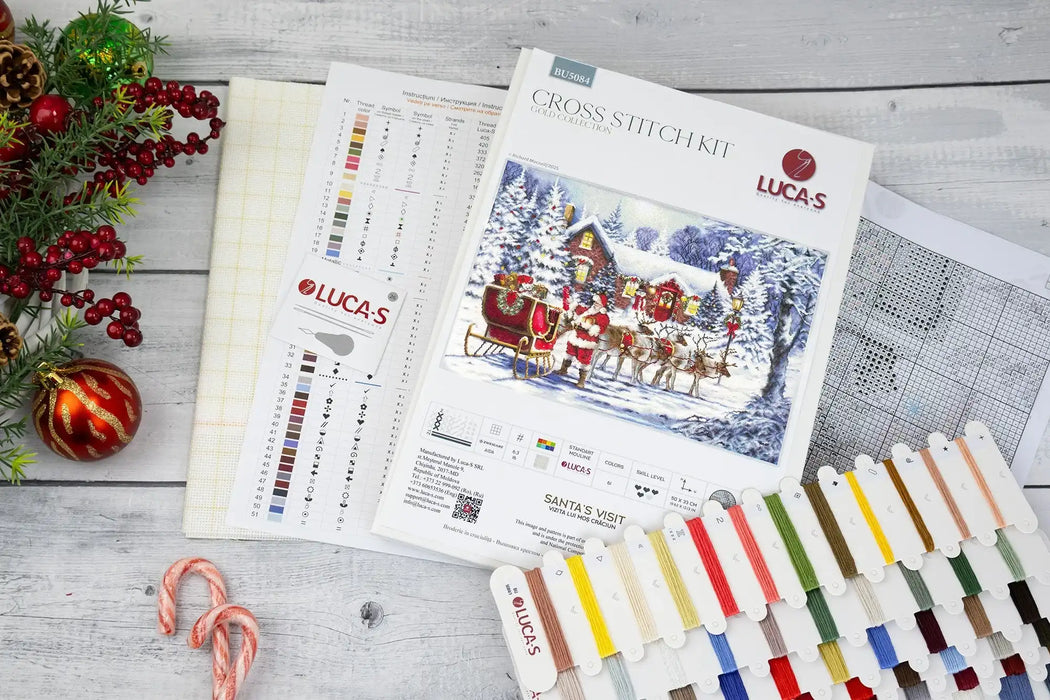 Cross Stitch Kit Luca-S GOLD - Santa’s Visit, BU5084