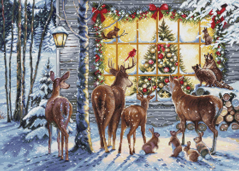 Cross Stitch Kit Luca-S GOLD - Nosy Neighbours, BU5086